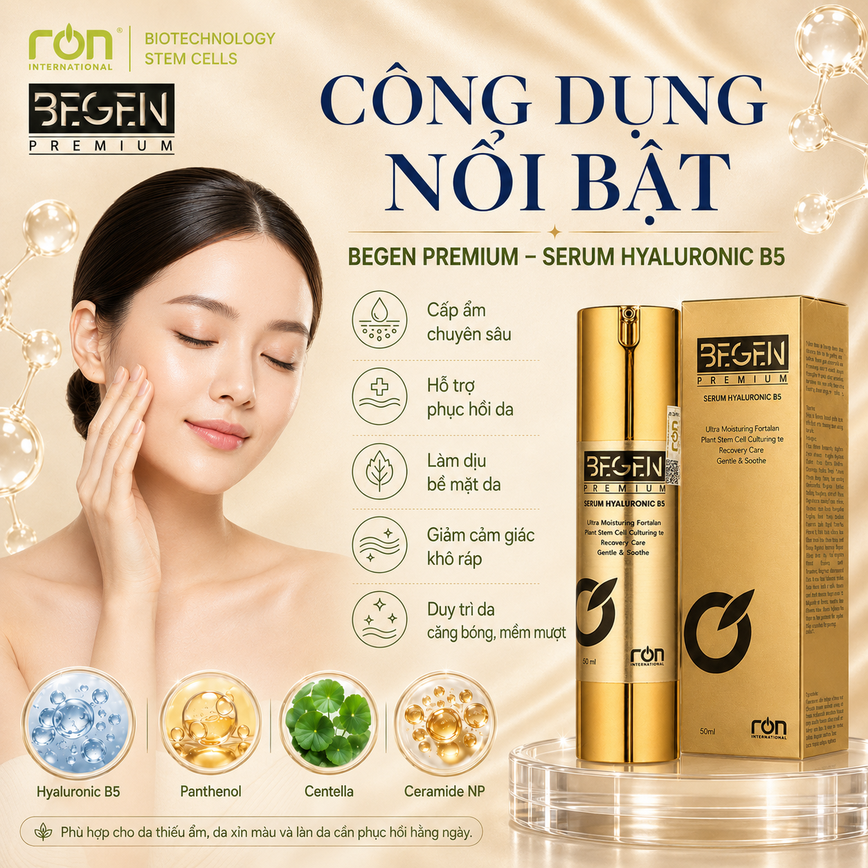 Tinh Chất Dưỡng Ẩm B5 Begen Premium